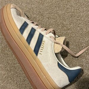 Adidas Gazelle Women's Beige and Navy Sneakers